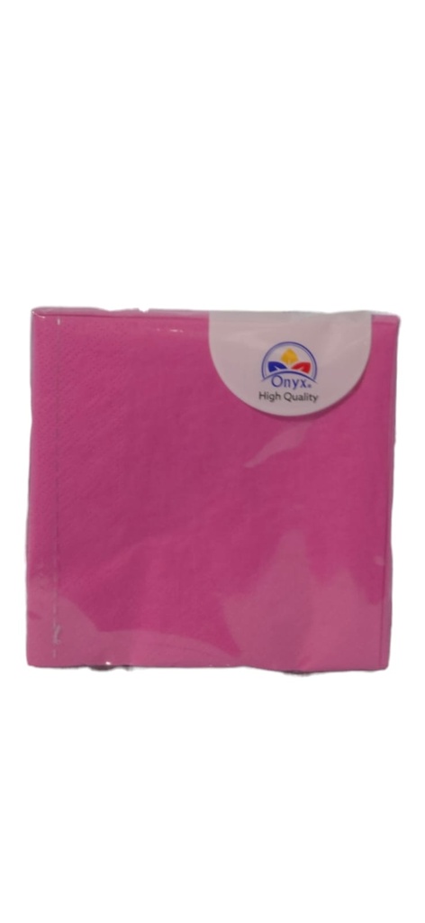 Serviettes 3 plis rose 200 x 200 mm 